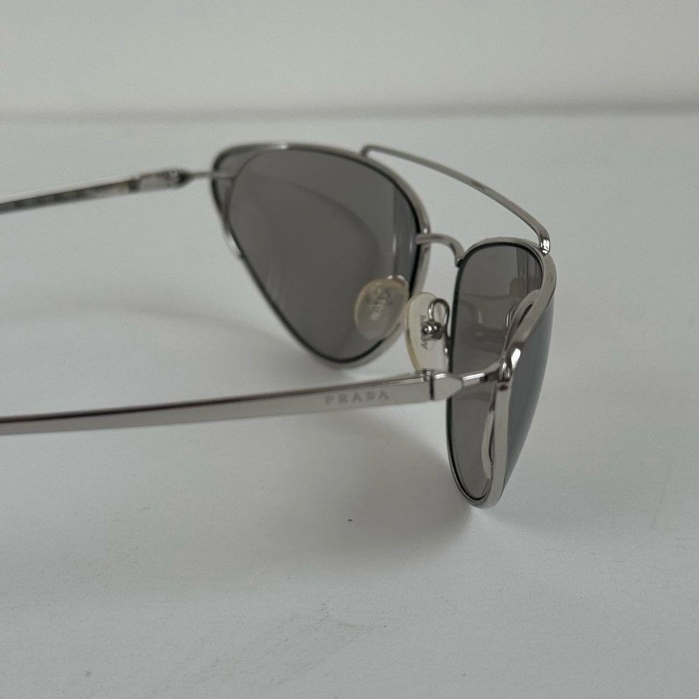 PRADA Aviator Silver Metal Sunglasses with Gray Lenses - Picture 4 of 8